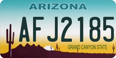 AZ license plate AFJ2185
