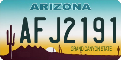 AZ license plate AFJ2191