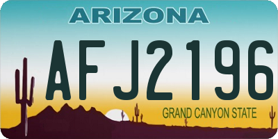 AZ license plate AFJ2196