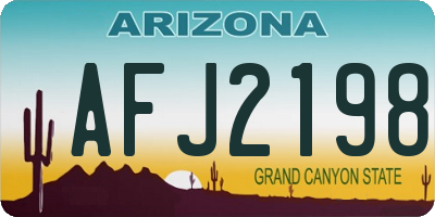 AZ license plate AFJ2198