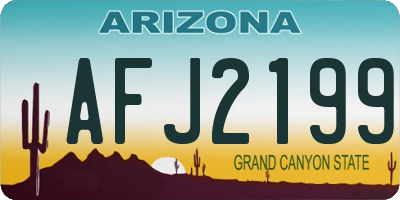 AZ license plate AFJ2199