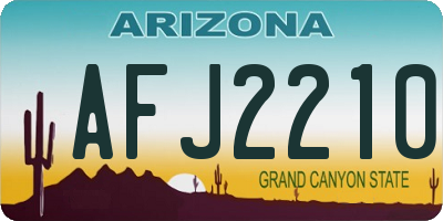 AZ license plate AFJ2210