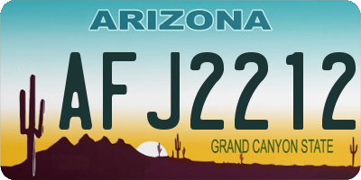 AZ license plate AFJ2212