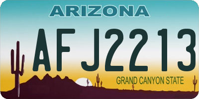AZ license plate AFJ2213
