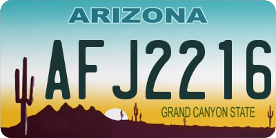 AZ license plate AFJ2216