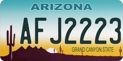 AZ license plate AFJ2223