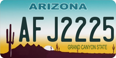 AZ license plate AFJ2225