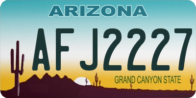 AZ license plate AFJ2227