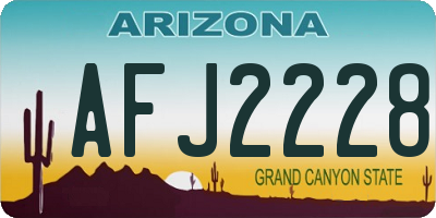 AZ license plate AFJ2228
