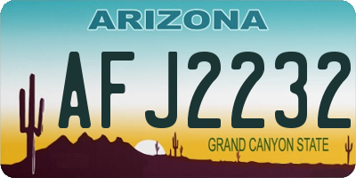 AZ license plate AFJ2232
