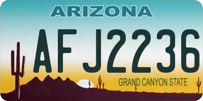 AZ license plate AFJ2236