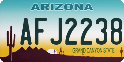 AZ license plate AFJ2238