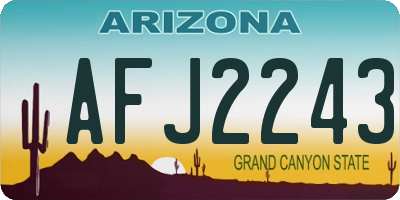 AZ license plate AFJ2243