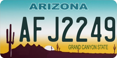 AZ license plate AFJ2249