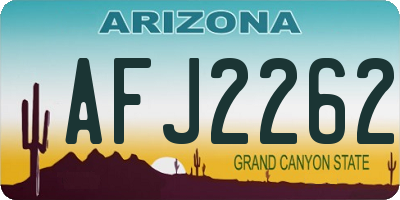 AZ license plate AFJ2262