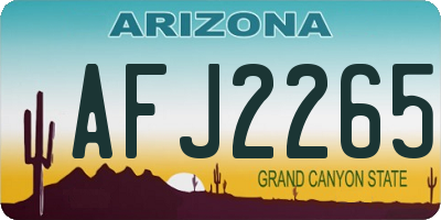 AZ license plate AFJ2265