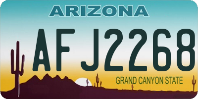 AZ license plate AFJ2268