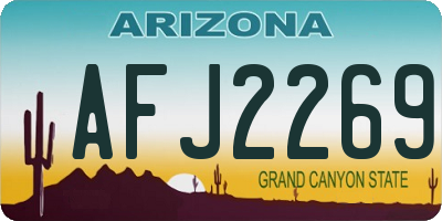 AZ license plate AFJ2269