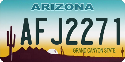 AZ license plate AFJ2271