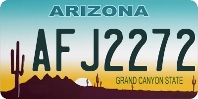 AZ license plate AFJ2272