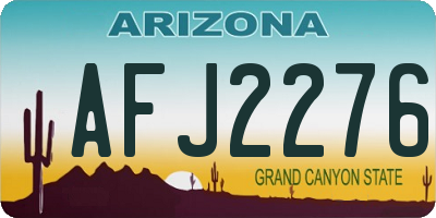 AZ license plate AFJ2276