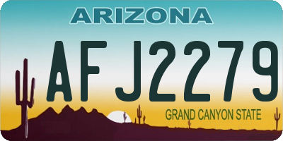 AZ license plate AFJ2279