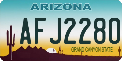AZ license plate AFJ2280