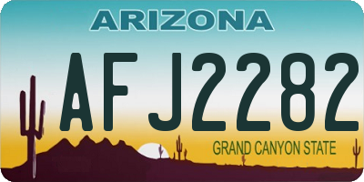AZ license plate AFJ2282