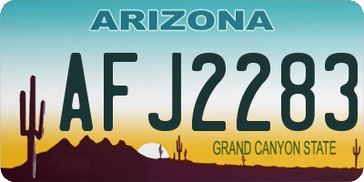 AZ license plate AFJ2283