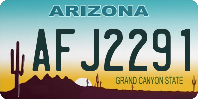 AZ license plate AFJ2291