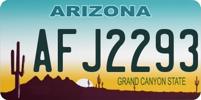 AZ license plate AFJ2293