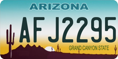 AZ license plate AFJ2295