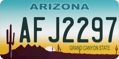 AZ license plate AFJ2297