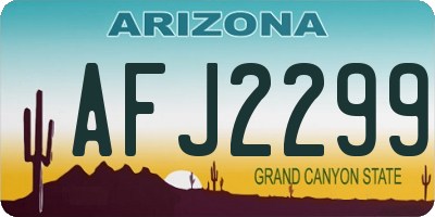 AZ license plate AFJ2299