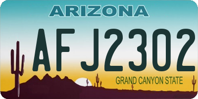 AZ license plate AFJ2302