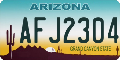 AZ license plate AFJ2304