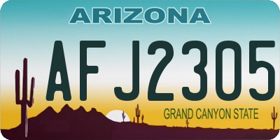 AZ license plate AFJ2305