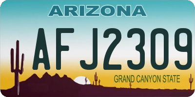 AZ license plate AFJ2309