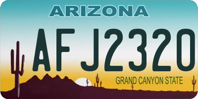 AZ license plate AFJ2320