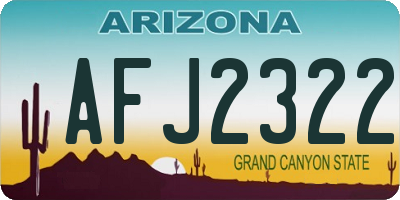 AZ license plate AFJ2322
