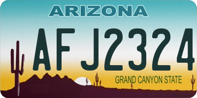 AZ license plate AFJ2324