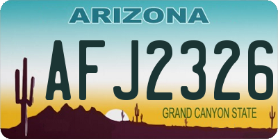 AZ license plate AFJ2326
