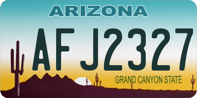 AZ license plate AFJ2327
