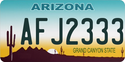 AZ license plate AFJ2333