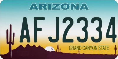 AZ license plate AFJ2334