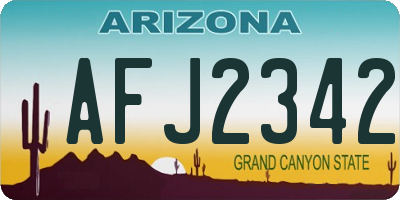 AZ license plate AFJ2342