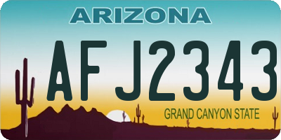 AZ license plate AFJ2343
