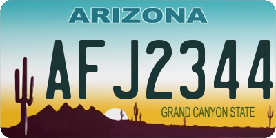 AZ license plate AFJ2344