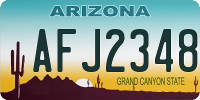 AZ license plate AFJ2348