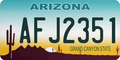 AZ license plate AFJ2351